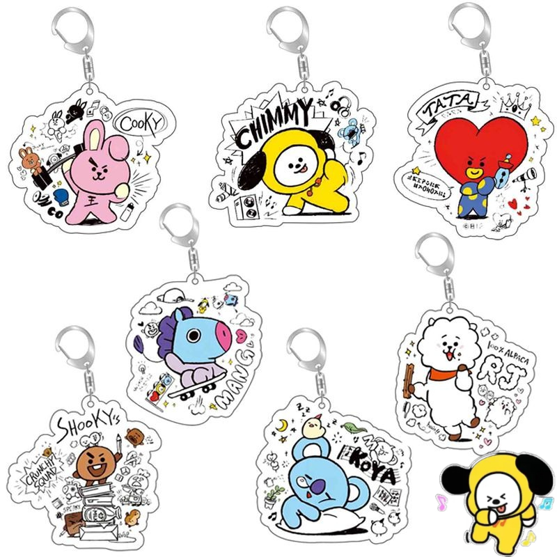 Anime Merchandise For Girls - BT21 anime cartoon schattige acryl sleutelhanger