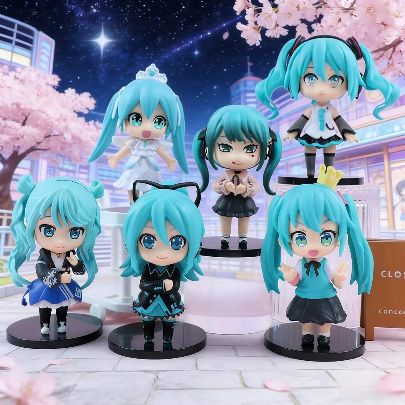 Premium Anime Merchandise - Hatsune Miku Chibi Figuurbundel – Meerdere