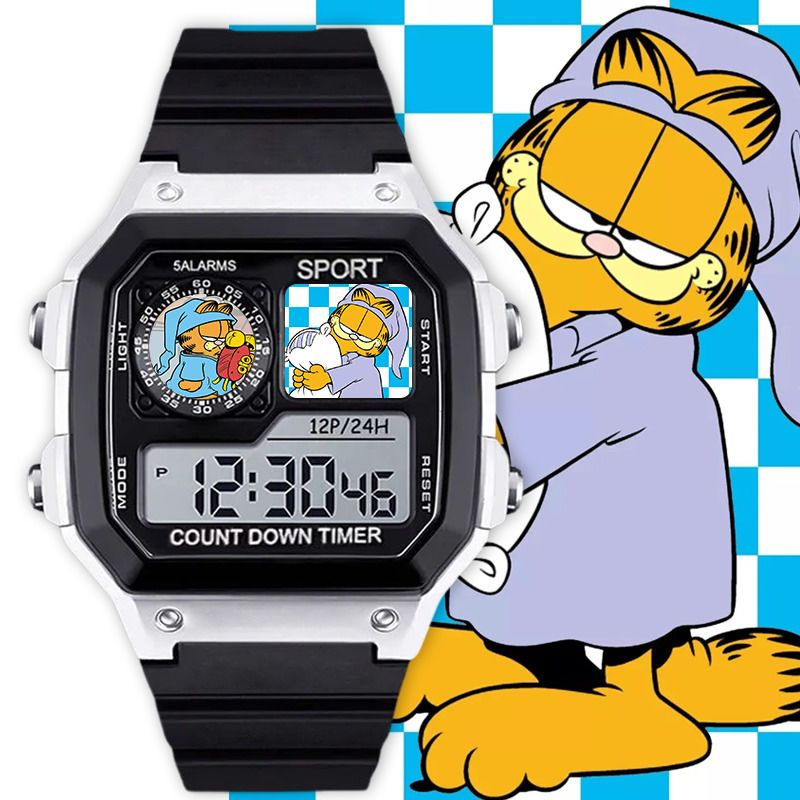 Anime Merchandise For Girls - Garfield cartoon schattig studenten elektronisch horloge